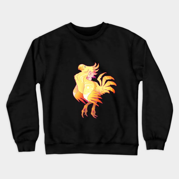 Moogle and Chocobo Sunrise Crewneck Sweatshirt by charamath